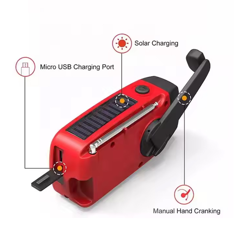 Аварийный солнечный power bank с радио и фонариком
