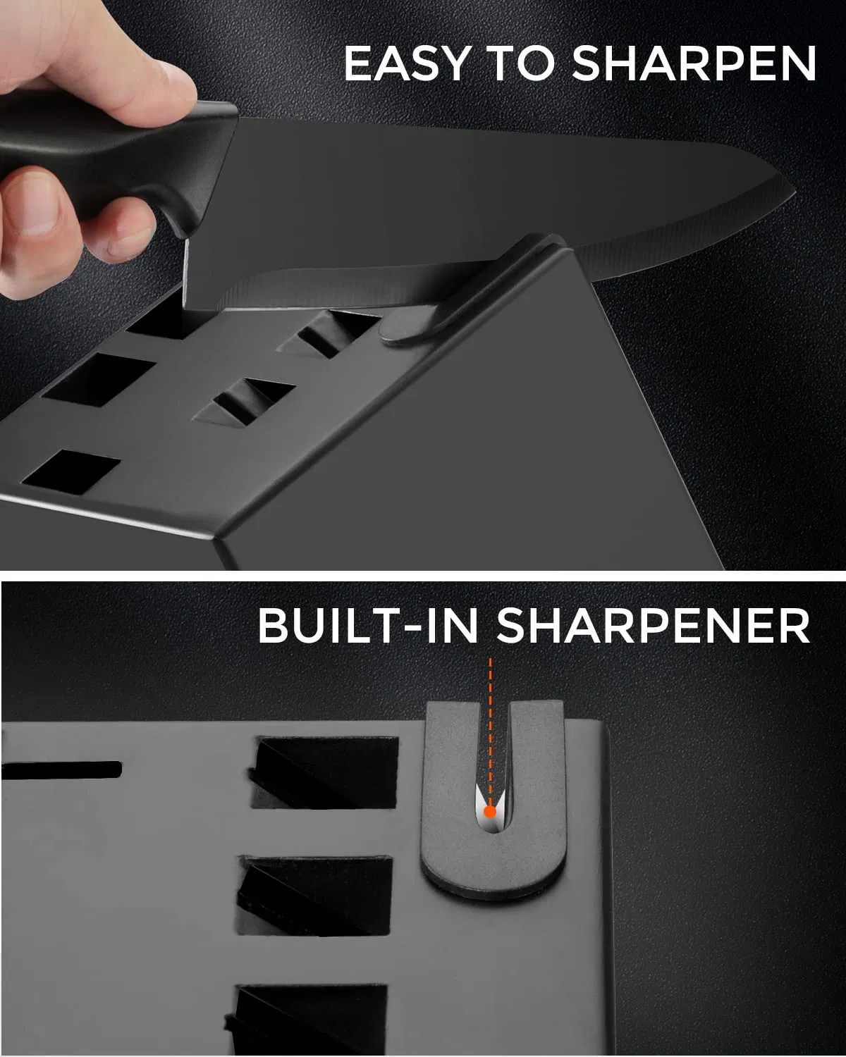 Набор кухонных ножей 14 предметов с подставкой и точилкой