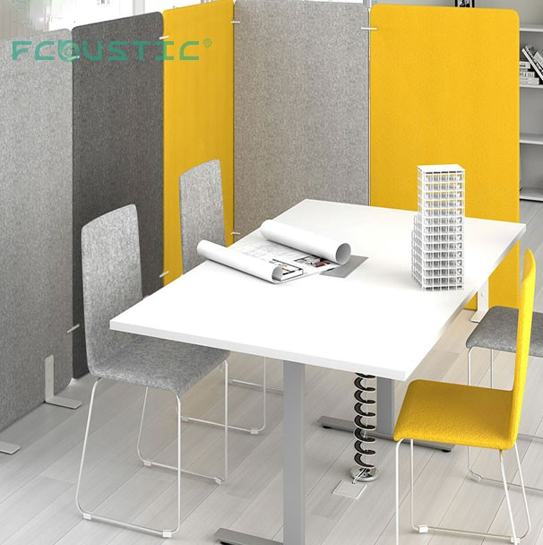 OEM Recyclable Pet Acoustic Office Desk Screen Eco-Friendly Polyester Acoustic Partition Soundproof Pet Acoustic Privacy Panel