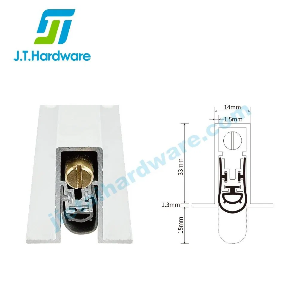 Jthardware Automatic Door Drop Down Seal Concealed Door Sweep Automatic Door Double Bottom Seal for Fire Door