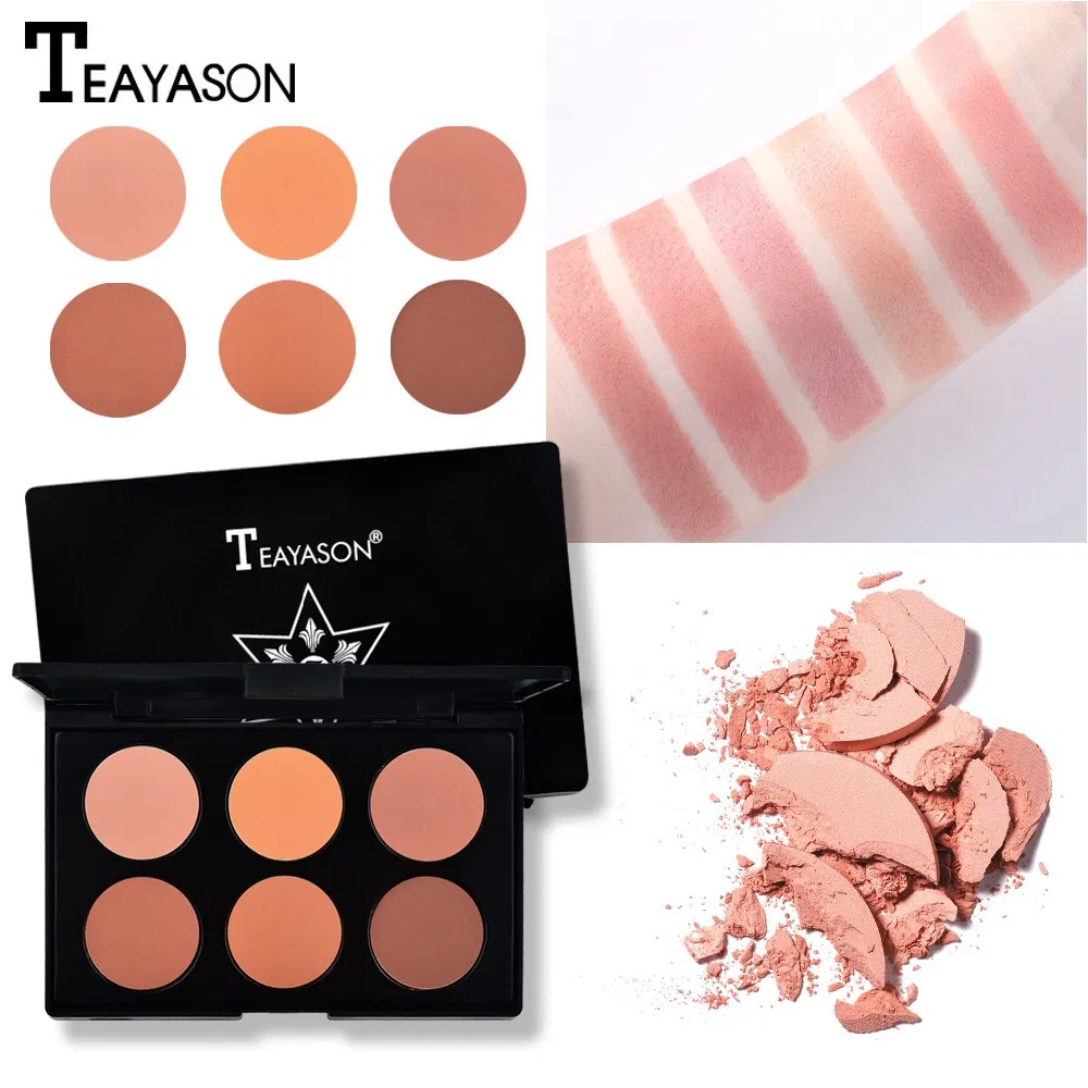 Hot! ! ! Tys 6-Color Matte Blush Trimmimg Palette Naturally Brighten