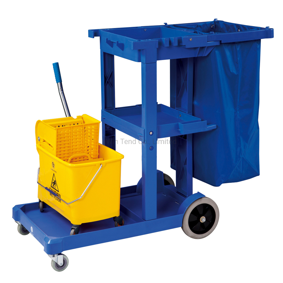 Hotel Room Service and Housekeeping Cleaning Trolley Cart with Linen Bag