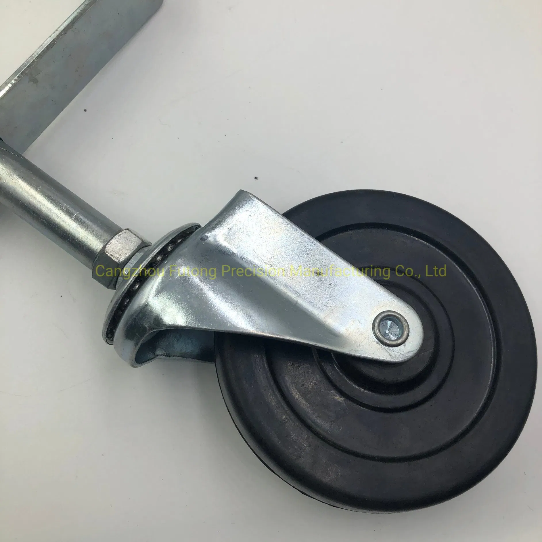 Hard Rubber Swivel Wheel with 6-Hole Universal Mounting Plate