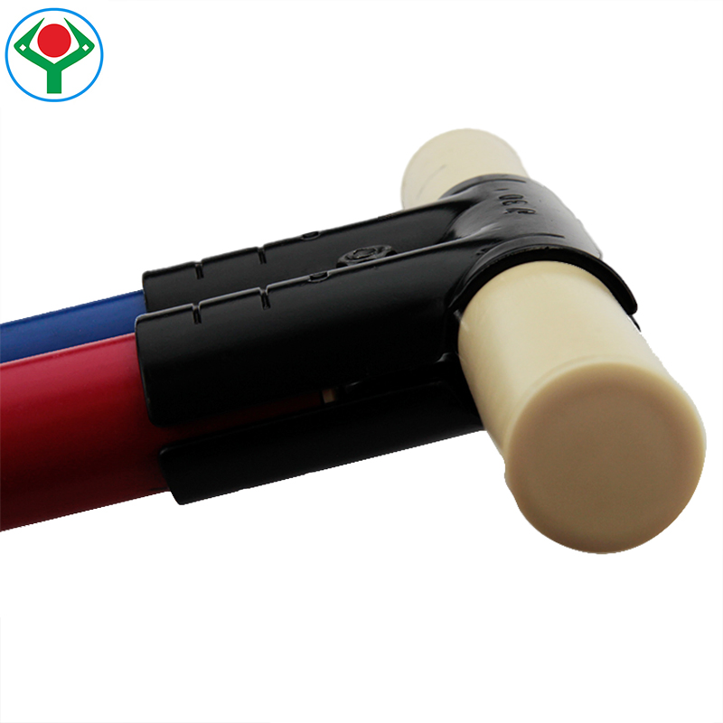 Ys-19 Black Glossy Finishing 3 Way Double Pipe Cross Joint Set for Structure Pipe