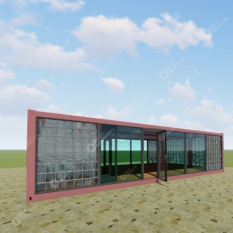 Modular Prefab Container Office with Modern Glass Design