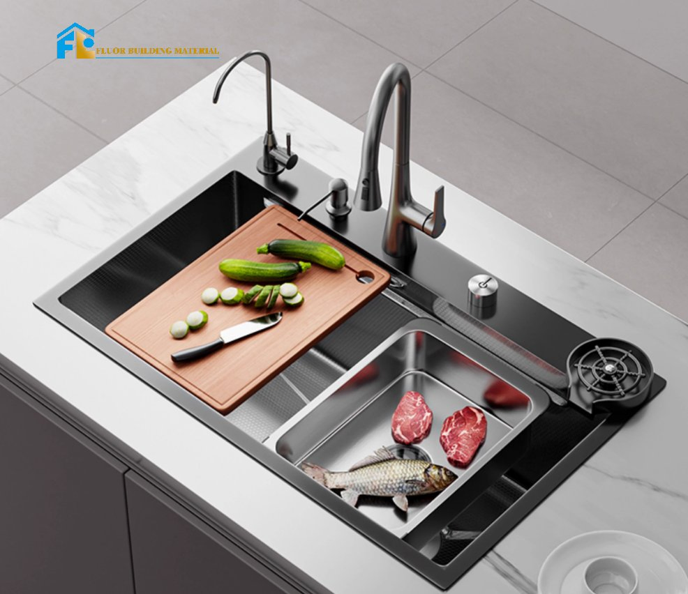 Fluor Hot Sale Multifunction 304 Stainless Steel Kitchen Sink Single Sink