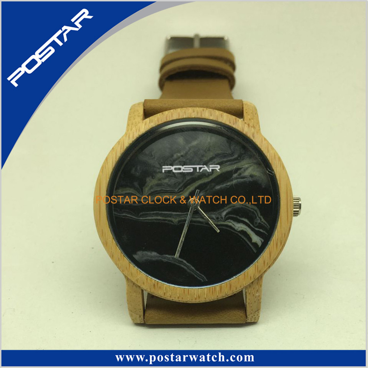 Natural Wooden Watch Rosewood Genuine Leather Strap Wrist Watch