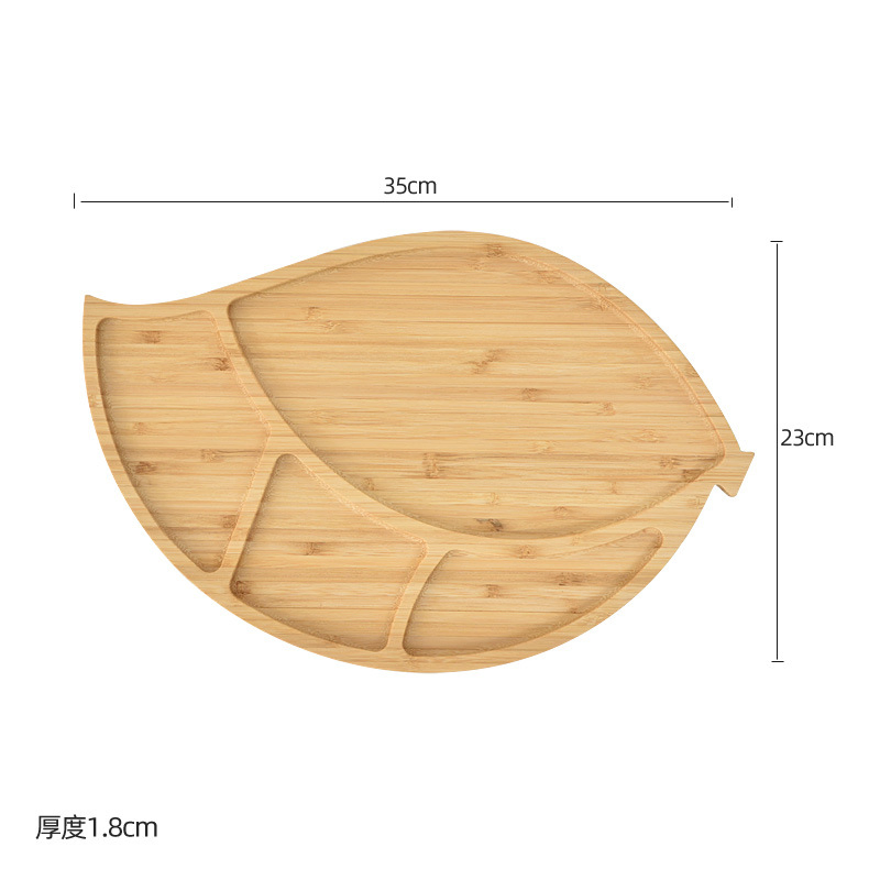 Bamboo Wood Dessert Tray, Heart Petal Shape for Party Snack Candy