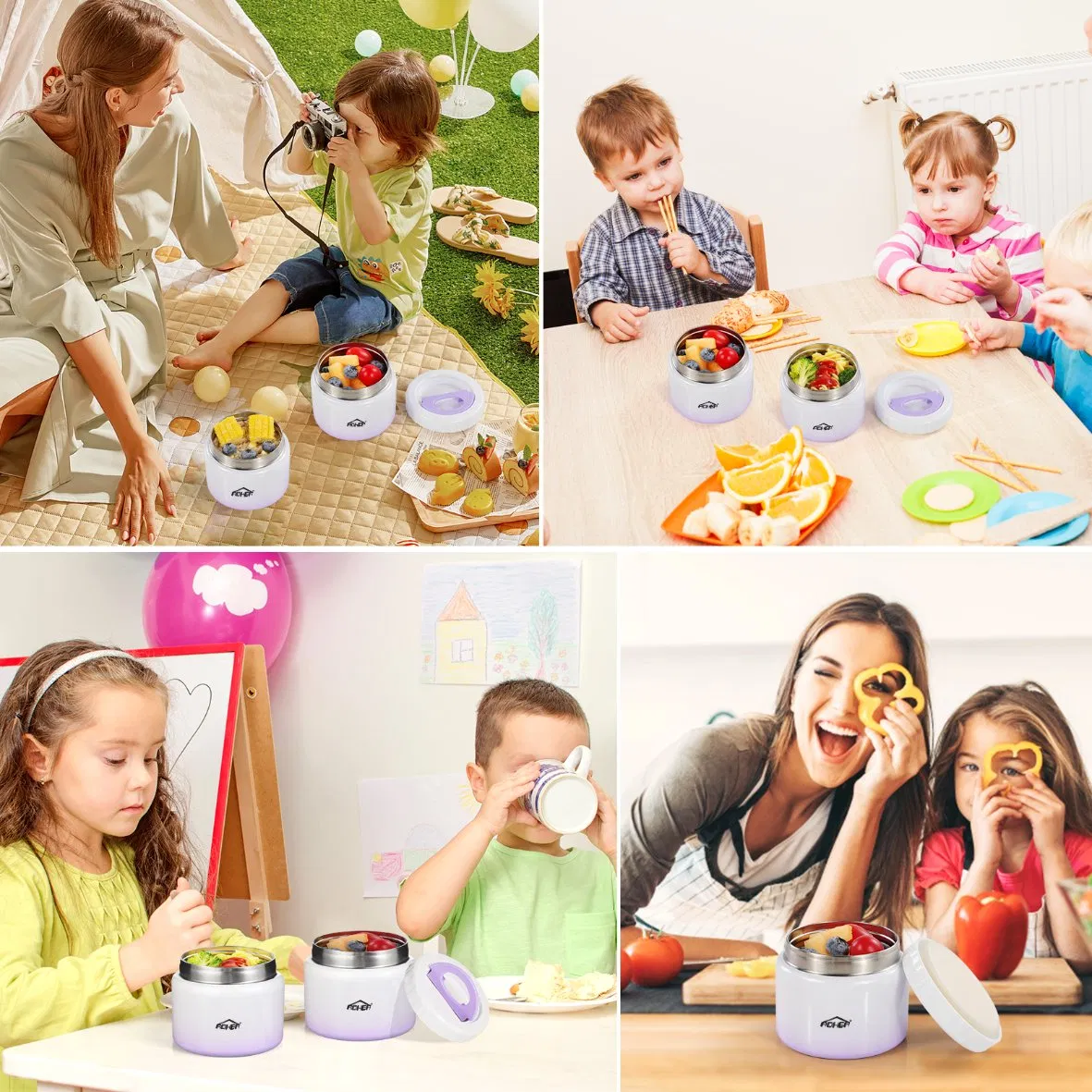 Aohea 304 Stainless Steel Material Leak-Proof Soup Container for Kids