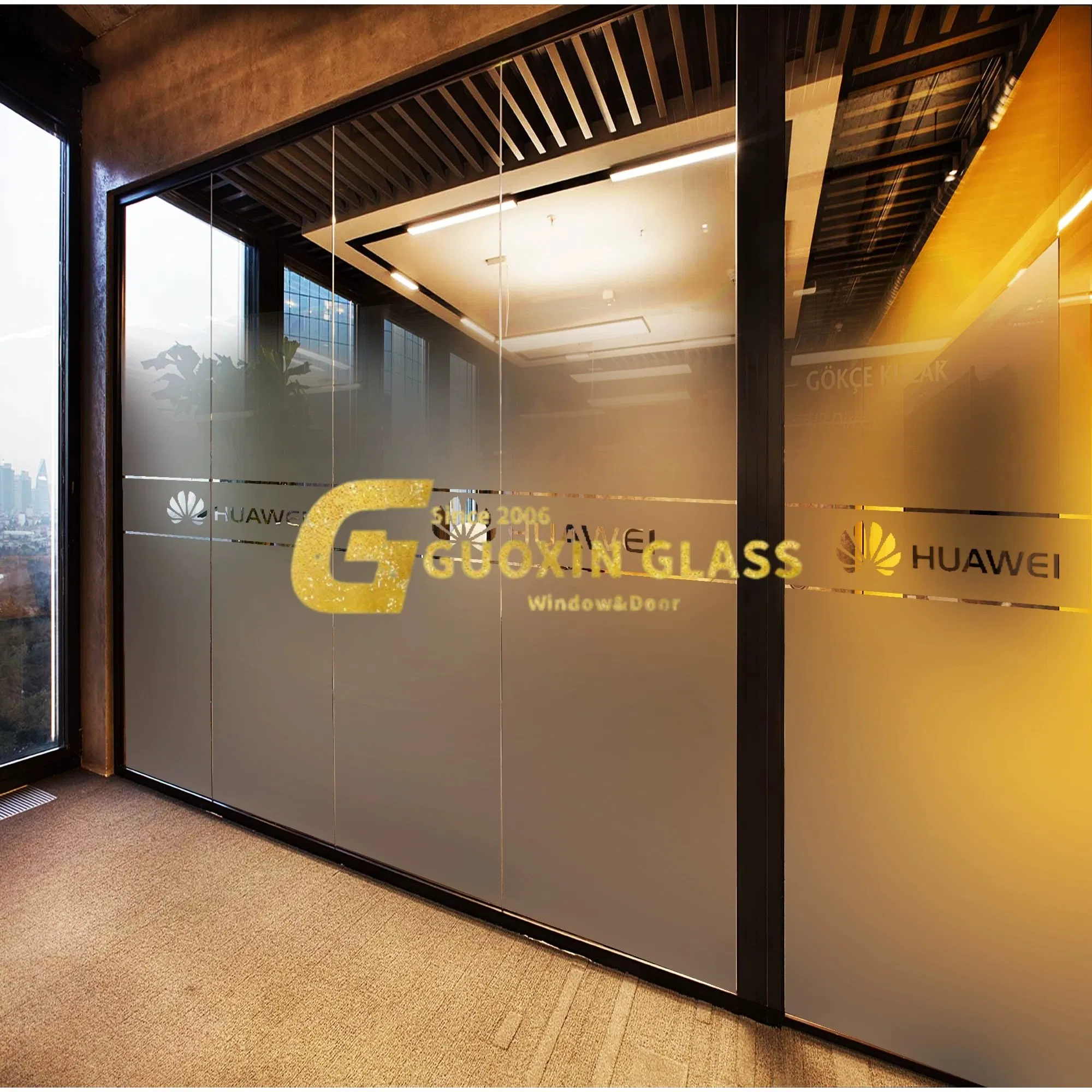 Guoxin/OEM Window Shower Screen Frosted Wave Fluted Glass