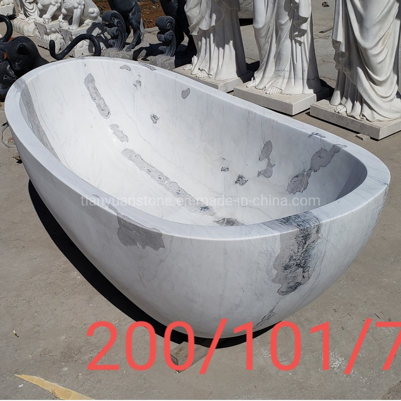 Белая мраморная ванна из натурального камня