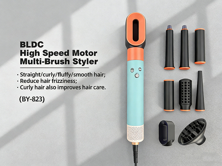 Multi-Function Ionic Hair Dryer & Curler HS08/HS01 Blue Set 1600W 3-Speed Professional Salon-Quality Lightweight Portable Design