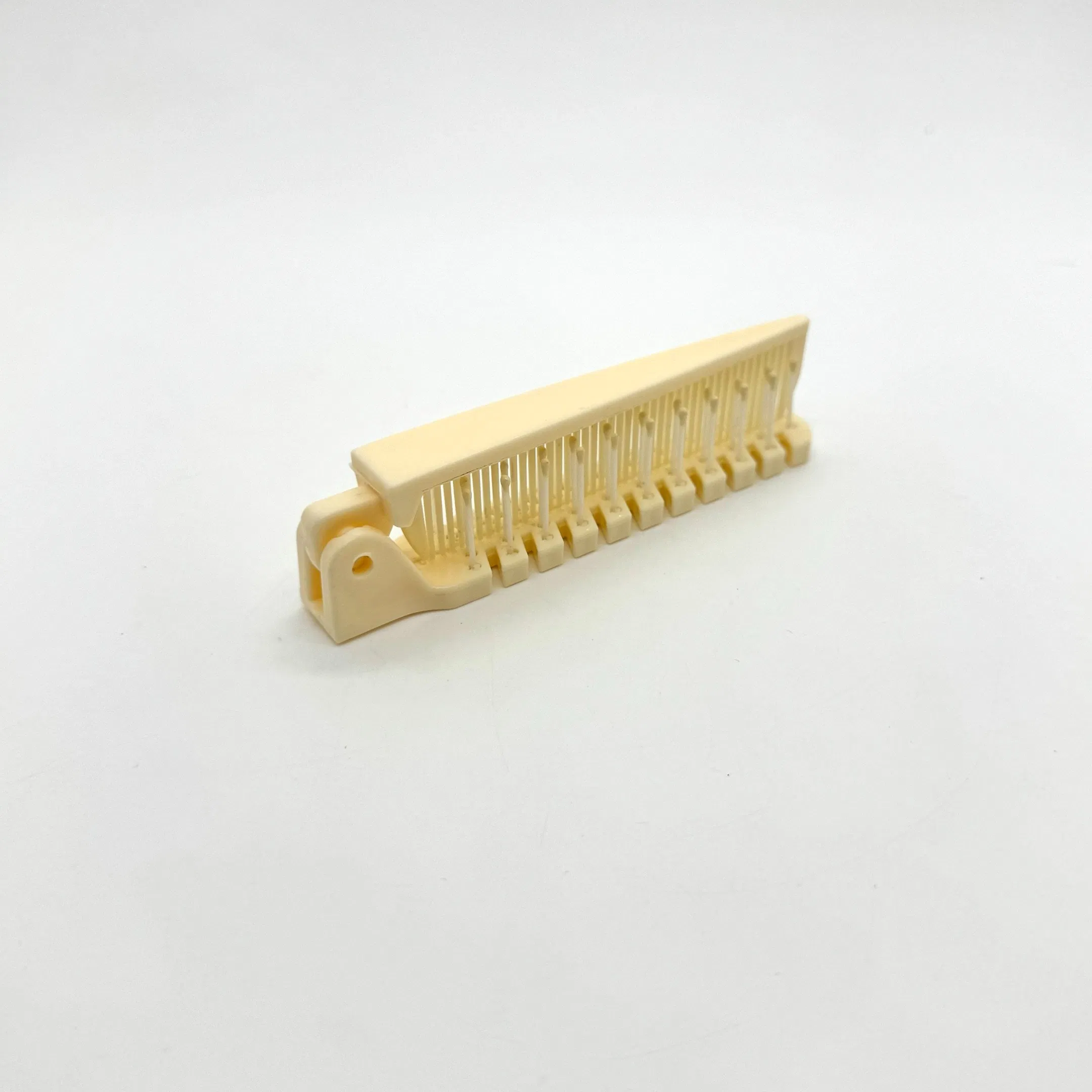 Beige Plastic Double Toothed Folding Comb 07