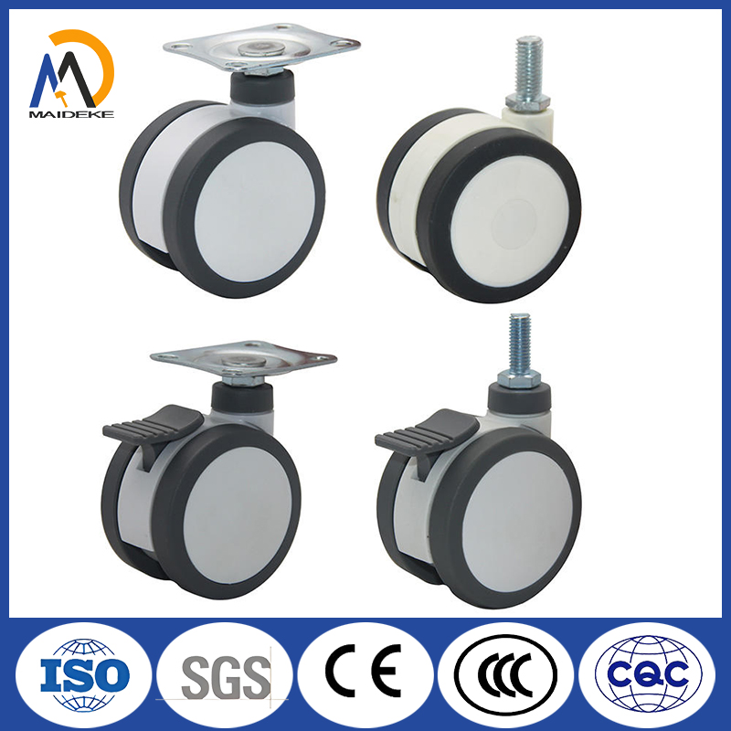 High-Quality, Silent TPR Double-Wheel Medical Casters with Brakes.