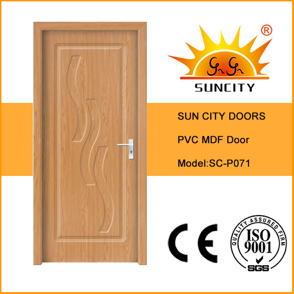PVC Interior Solid Wood Panel Patio Door with Edge