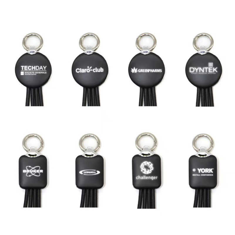 High Quality Custom 3 in 1 Lightning Nylon Braided Fast Charging USB Type C Cable with Logo