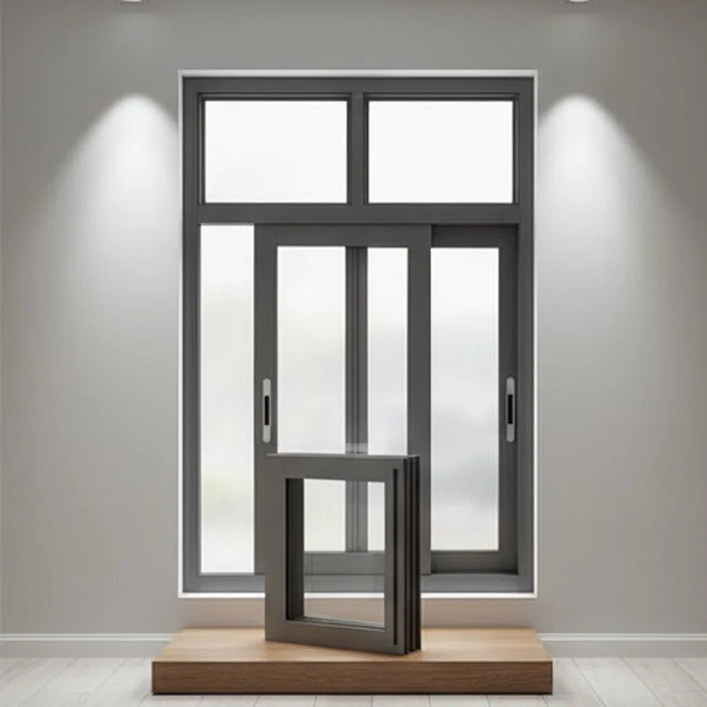 Thermal Insulated Black Aluminum Profile Glazed Soundproof Aluminium Window for House