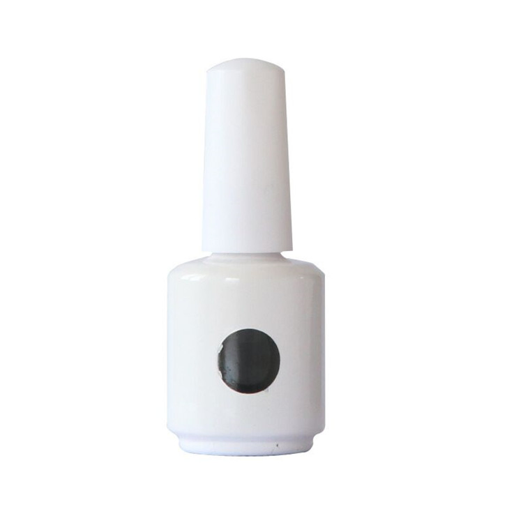 OEM Custom Private Label 15ml White Empty UV Gel Cosmetic Glass Bottle Nail Polish Glass Bottle with Cap and Brush