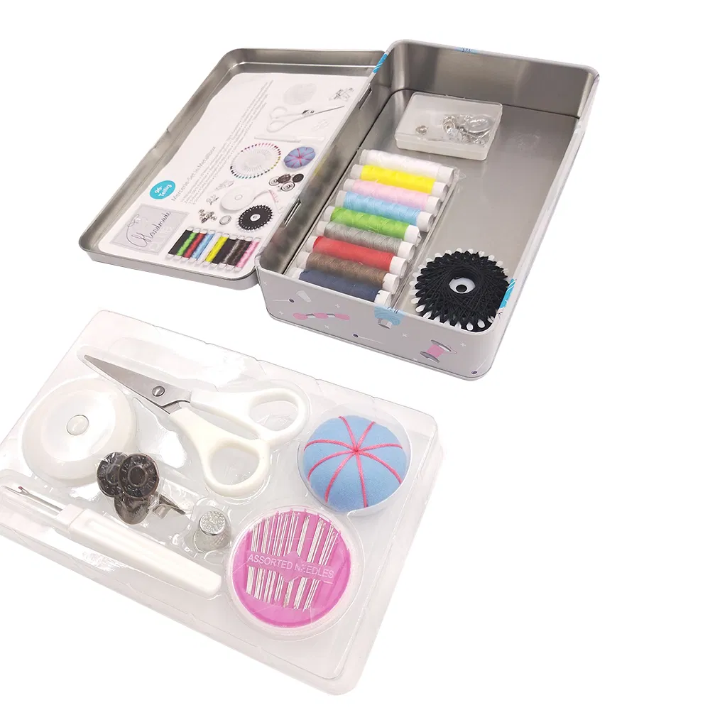 Hot Selling Travel Sewing Kit Sewing Accessories Metal Tin Box