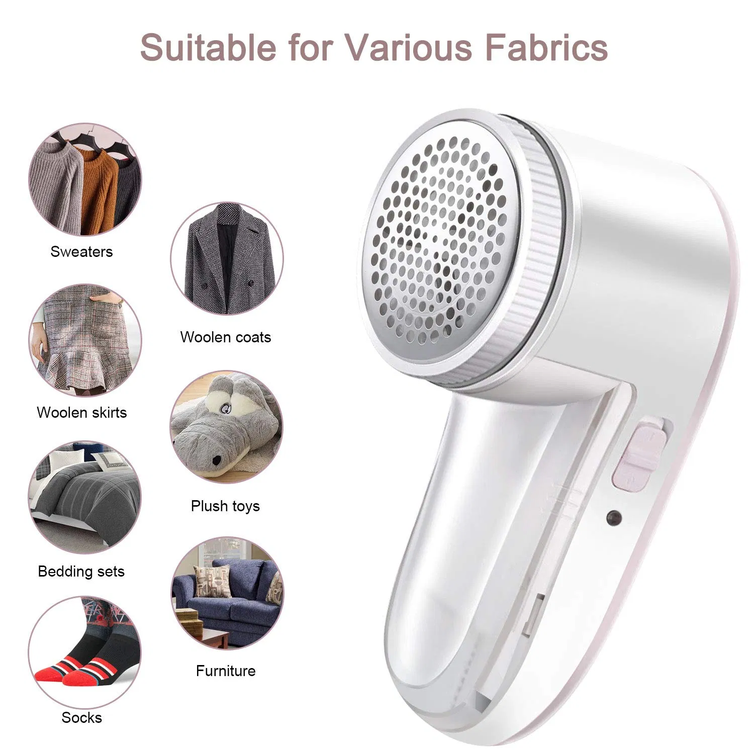 Electric Sweater-Shaver 2 Replaceable Stainless-Steel Blade Fabric Shaver Defuzzer Rechargeable Lint Remover