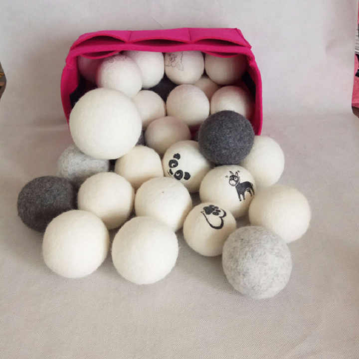 Eco-Friendly Natural 100%Wool Drying Wash Balls for Lanudry 6PCS Pack Reusable Laundry Clean Ball Home Wool Dryer Balls