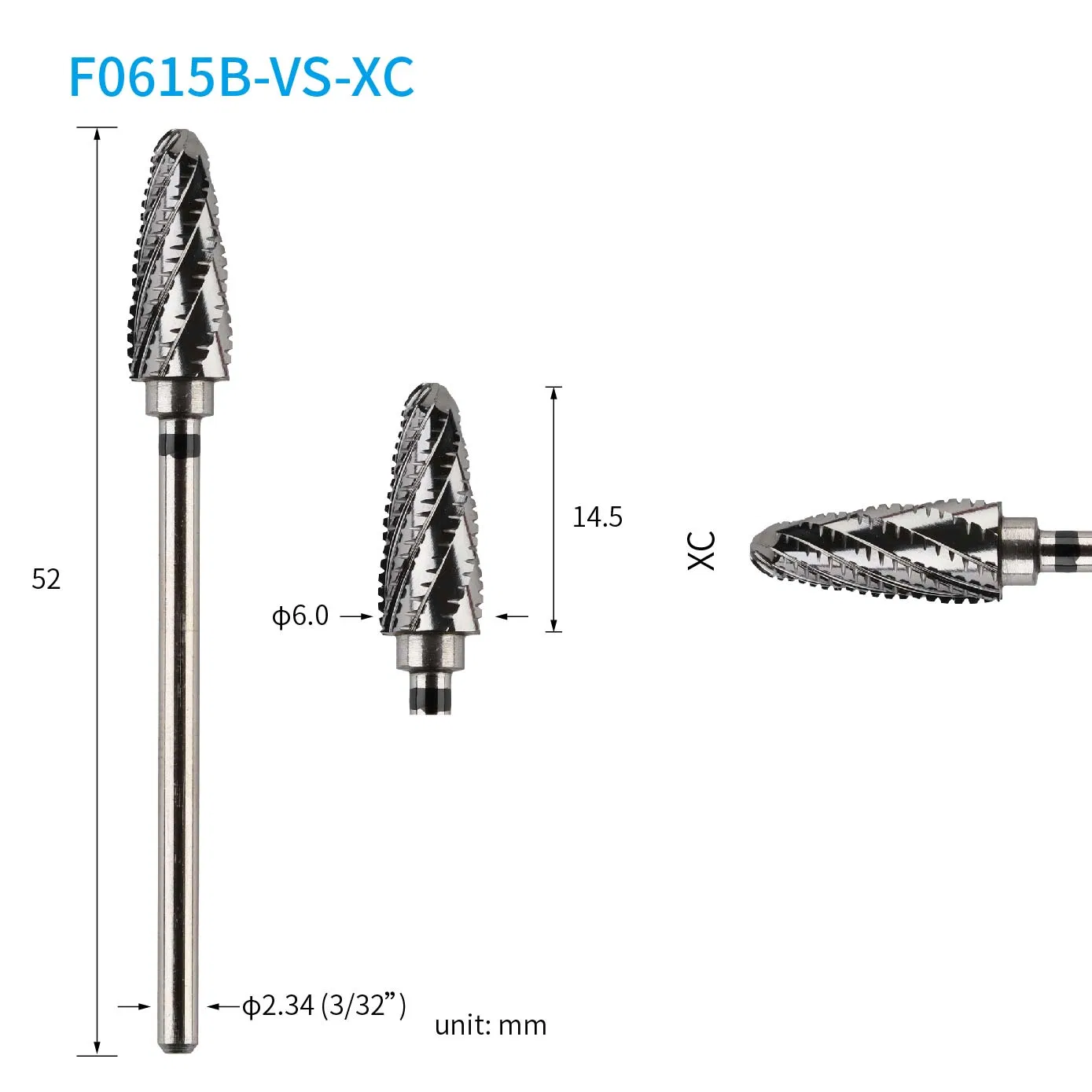 Nail Rotary Cutter Straight Cut Clogging Free Carbide Milling Nail Rotary Cutter