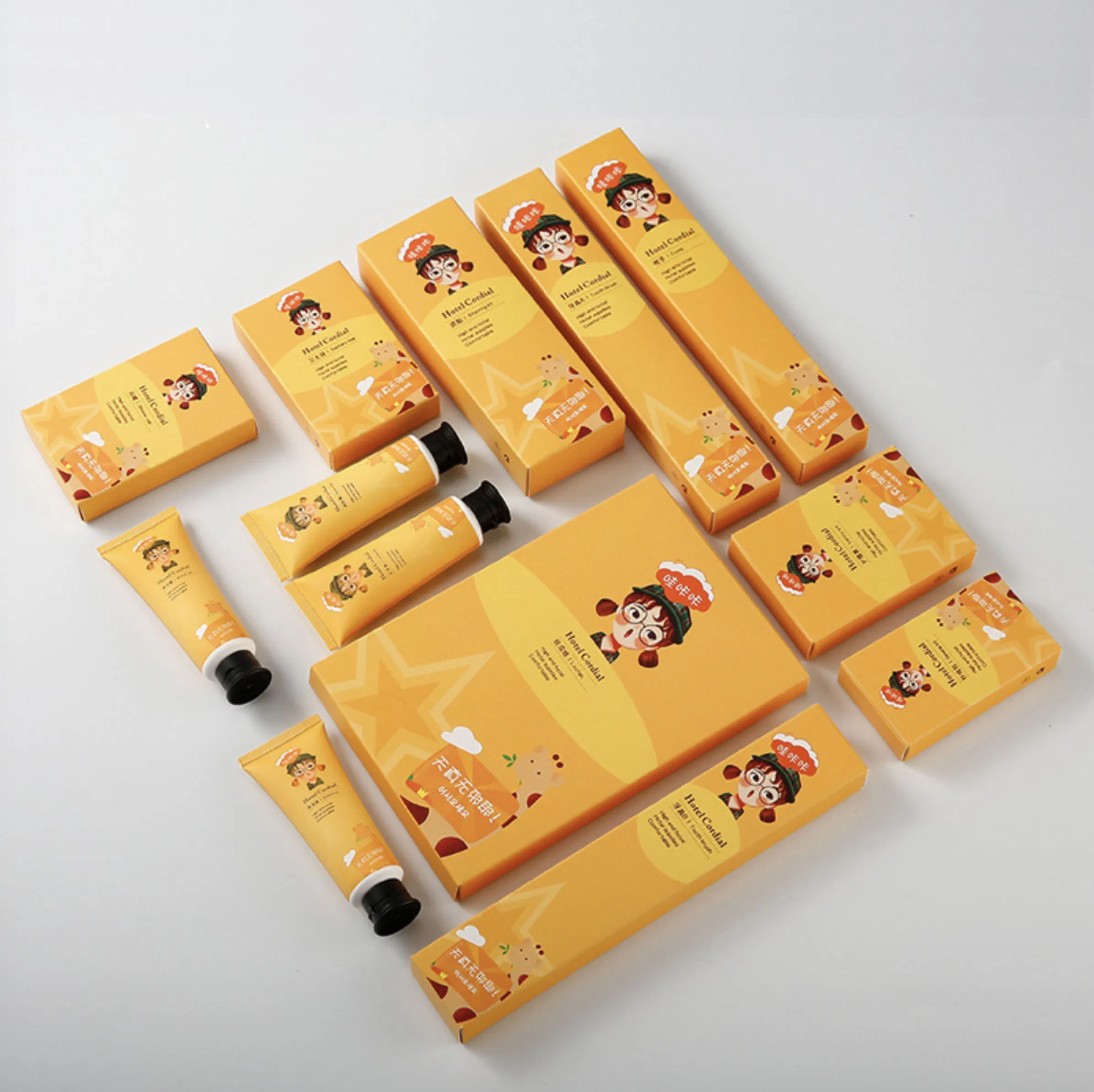 Disposable Cartoon Paper Box Hotel Amenities Bathroom Toothbrush for Gift Set