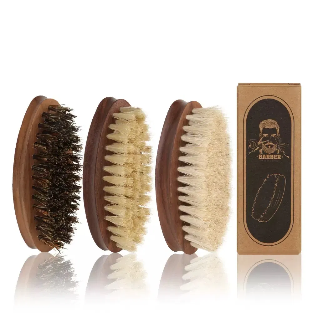 Hot Selling European and American Men's Styling Care/Beech Wood Bristle Beard Brush