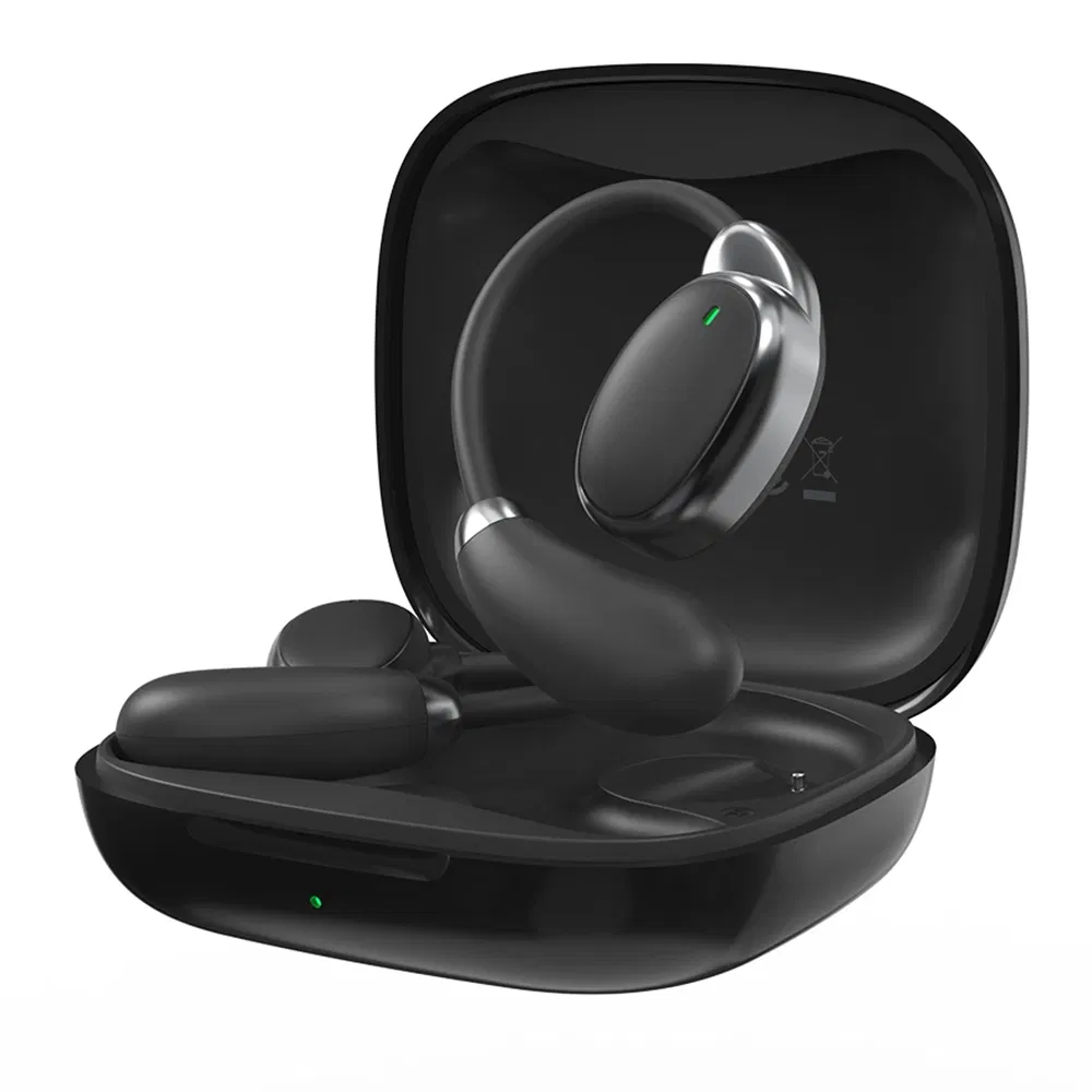 Wiwu T30 Open Ear Bluetooth-Compatible Earphones Ear Hook Bone Conduction Wireless Headphones - Black