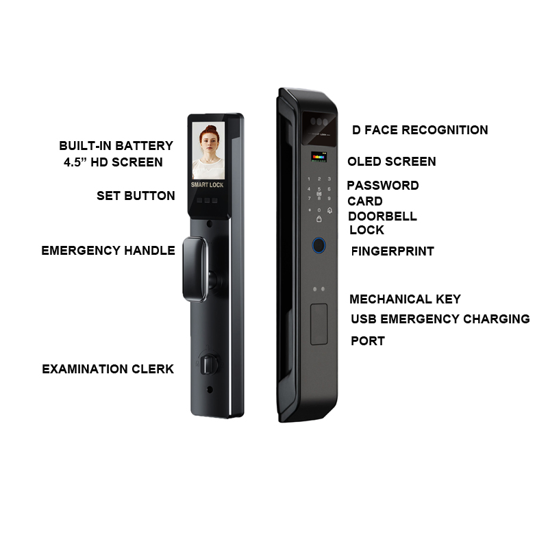 Black Color 3D Face Alum-Alloy Material Smart Lock