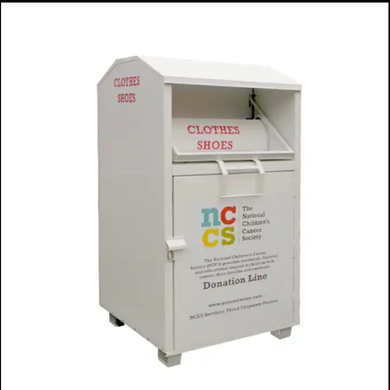 Wholesale Stainless Steel Metal Clothing Recycling Box Donation Box