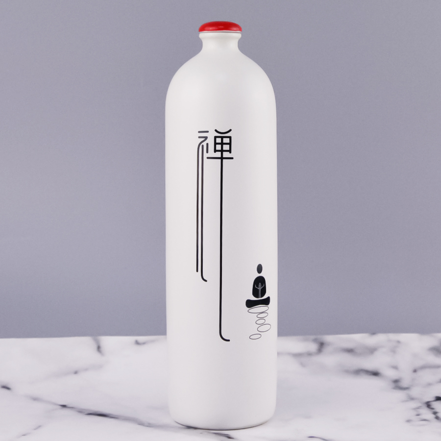 Custom 750 Ml Luxury Ceramic White Olive Oil Bottle