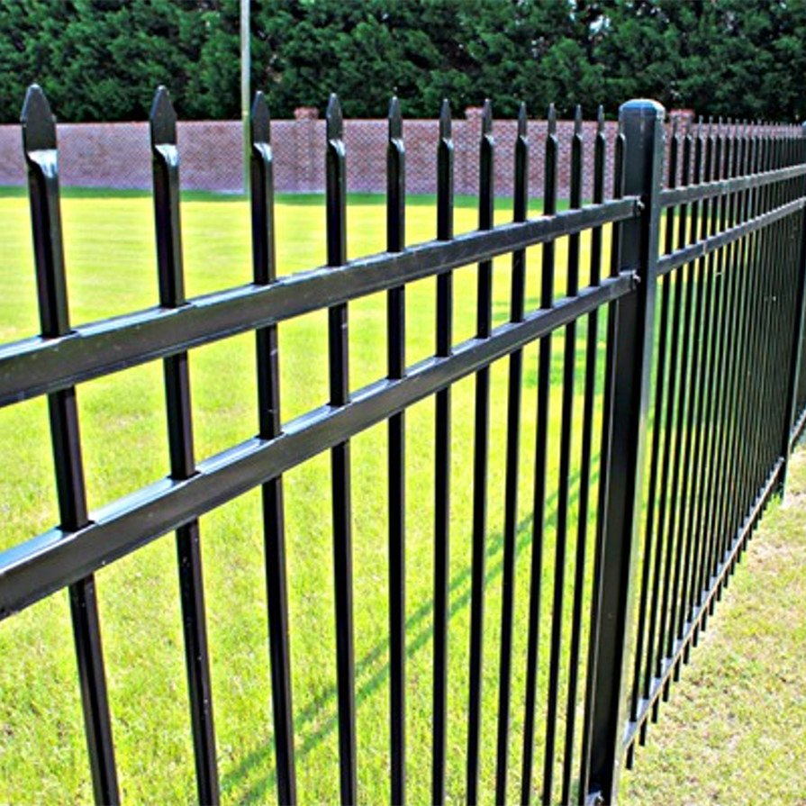 Powder Coated Galvanized Spear Top Steel Fence for Sale