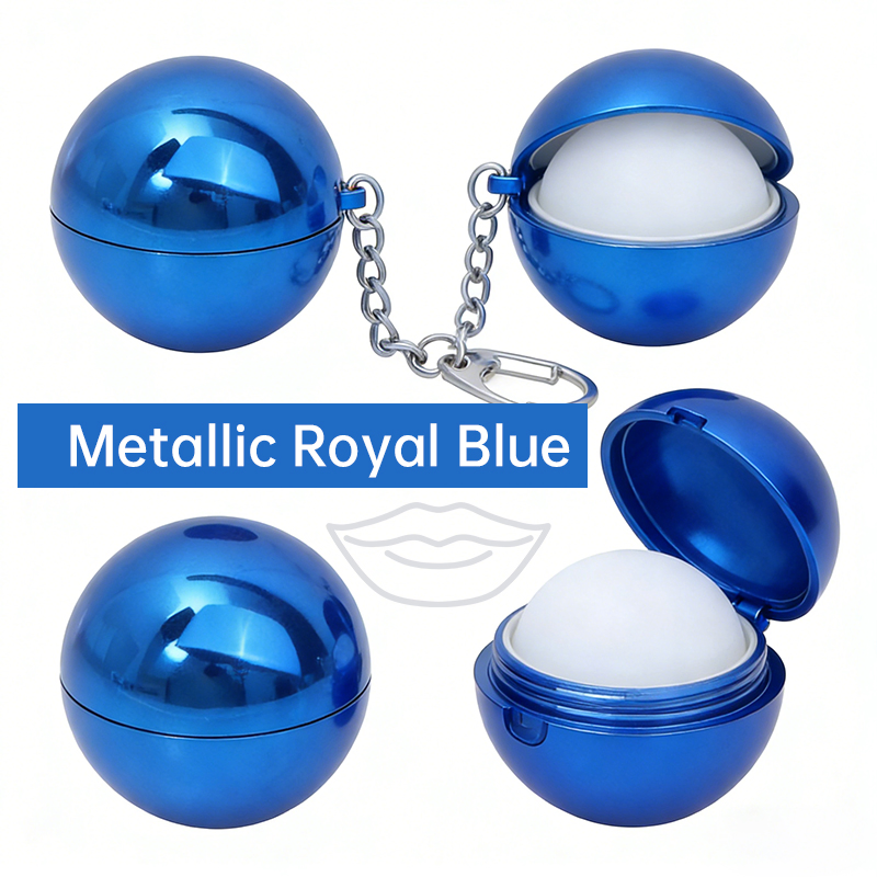 Private Label OEM Chain Clasp Round Ball Design Natural Vegan Formula Custom Packaging Nourishing Hydrating Plumping Lip Balm