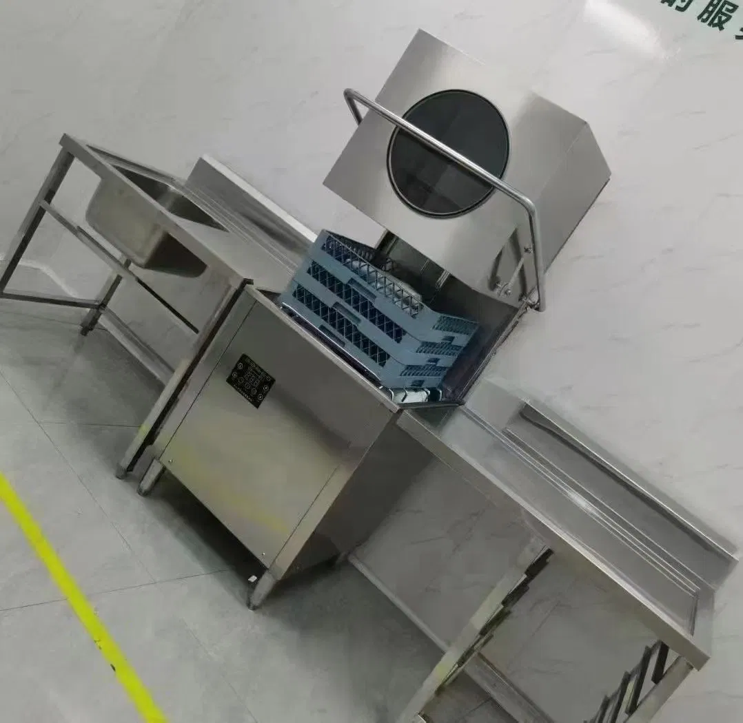 Silver Front-Opening Cafe Commercial Reliable Independent Heavy-Duty Dishwasher