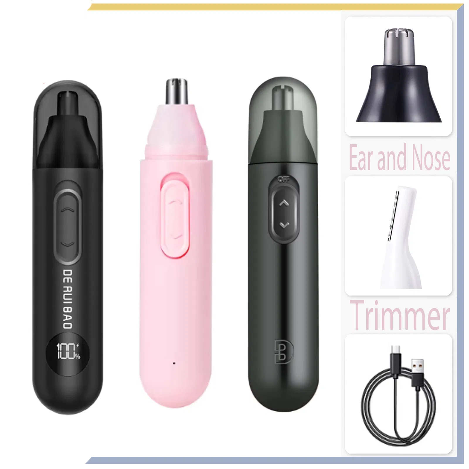 High-Speed 9000 Rpm Efficient Shaving Nose Hair Trimmer