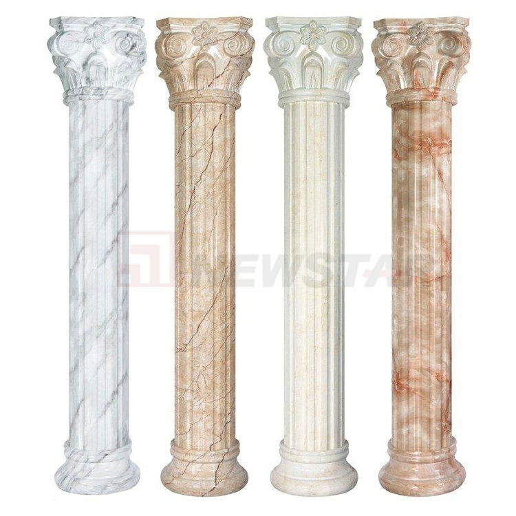 House Pillar Factory White Marble Column Roman Pillar Design for Indoors