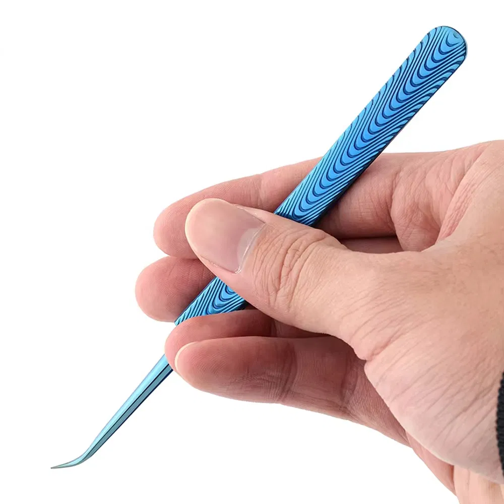 Nail Art Stainless Steel Lashes Eyelash Tweezer Set Guangdong Pointed Medical Eyelashes Eyebrow Tweezers