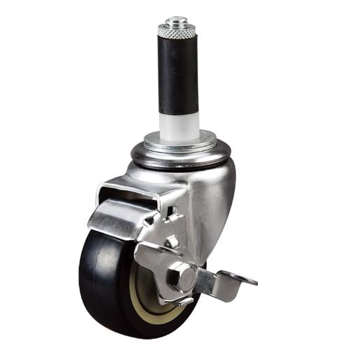 China Castor Factory 100mm Medium Duty Expanding Adapter Stem Castor Wheel with Lock