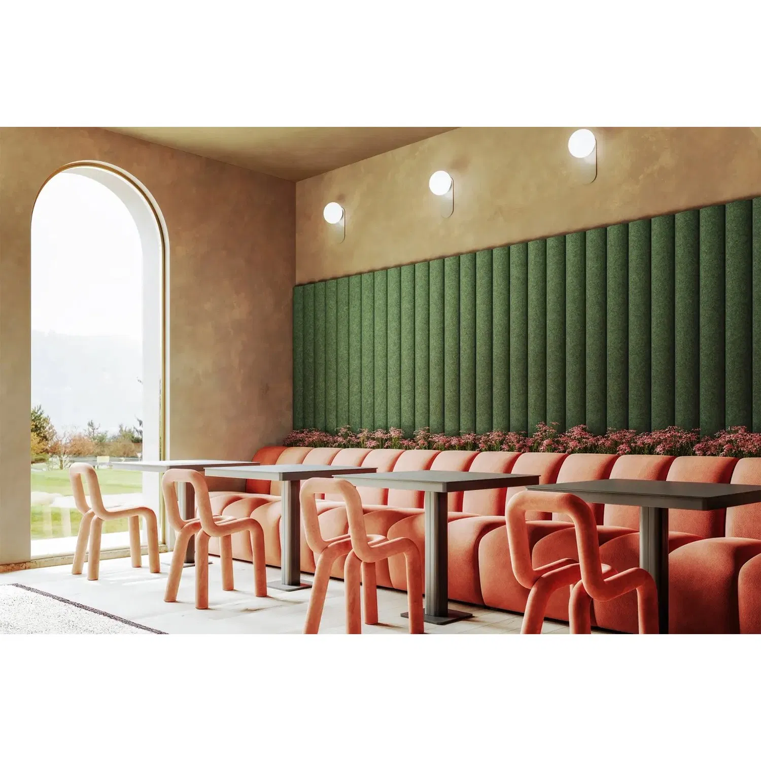 Moistureproof Acousticpanel Kuswave 3D Pet Lightweight Easy Install