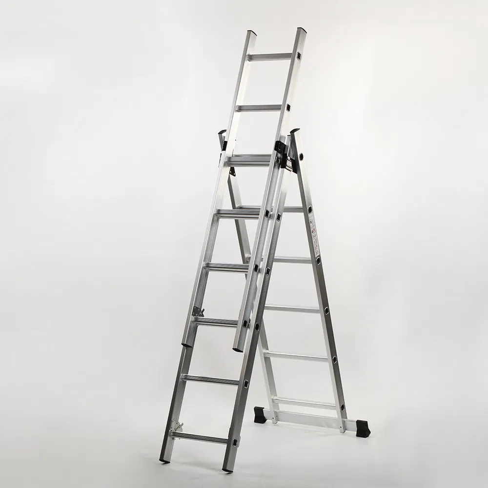 Top Supplier Adjustable Telescopic Folding Ladder with Rubber Feet Aluminum Folding Ladder