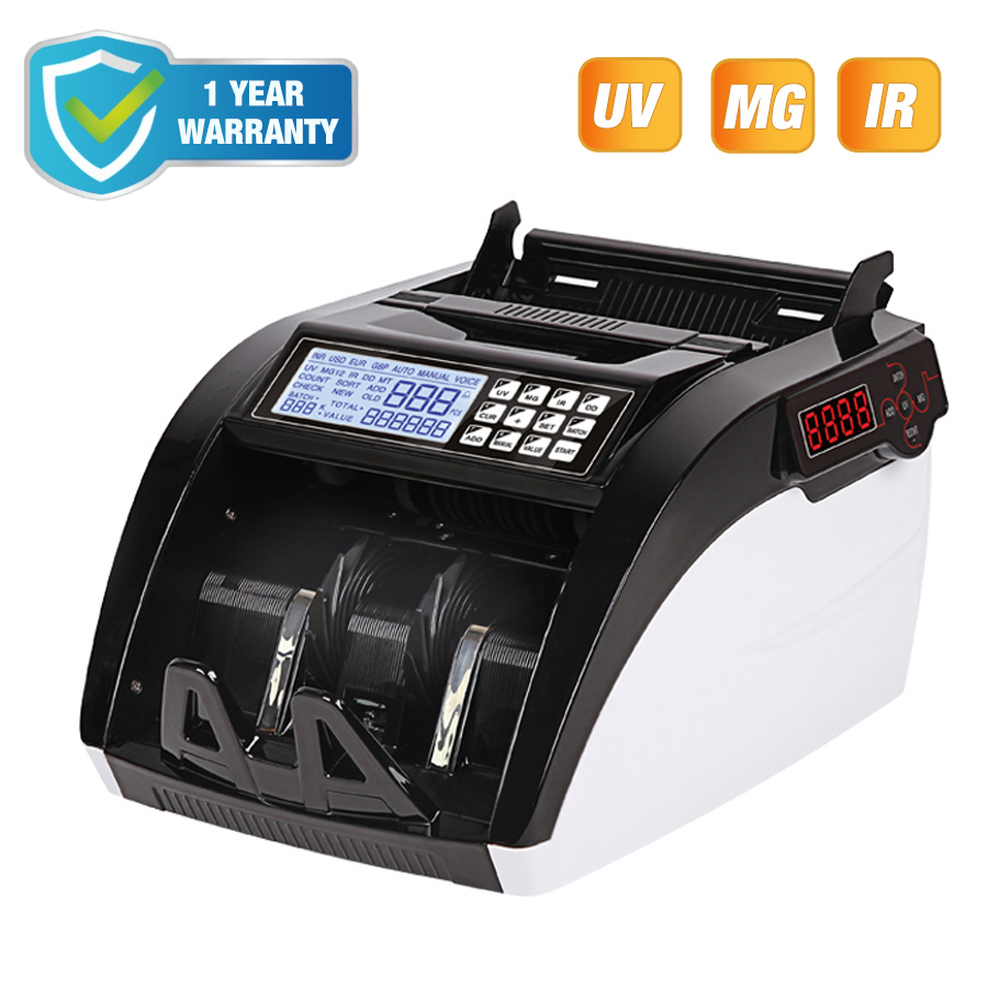 Financial Equipment Banknote Counter Bill Counters with Batch Add and Self-Examination Money Counter Banknote Counter Currency Counter with UV Mg IR Dd