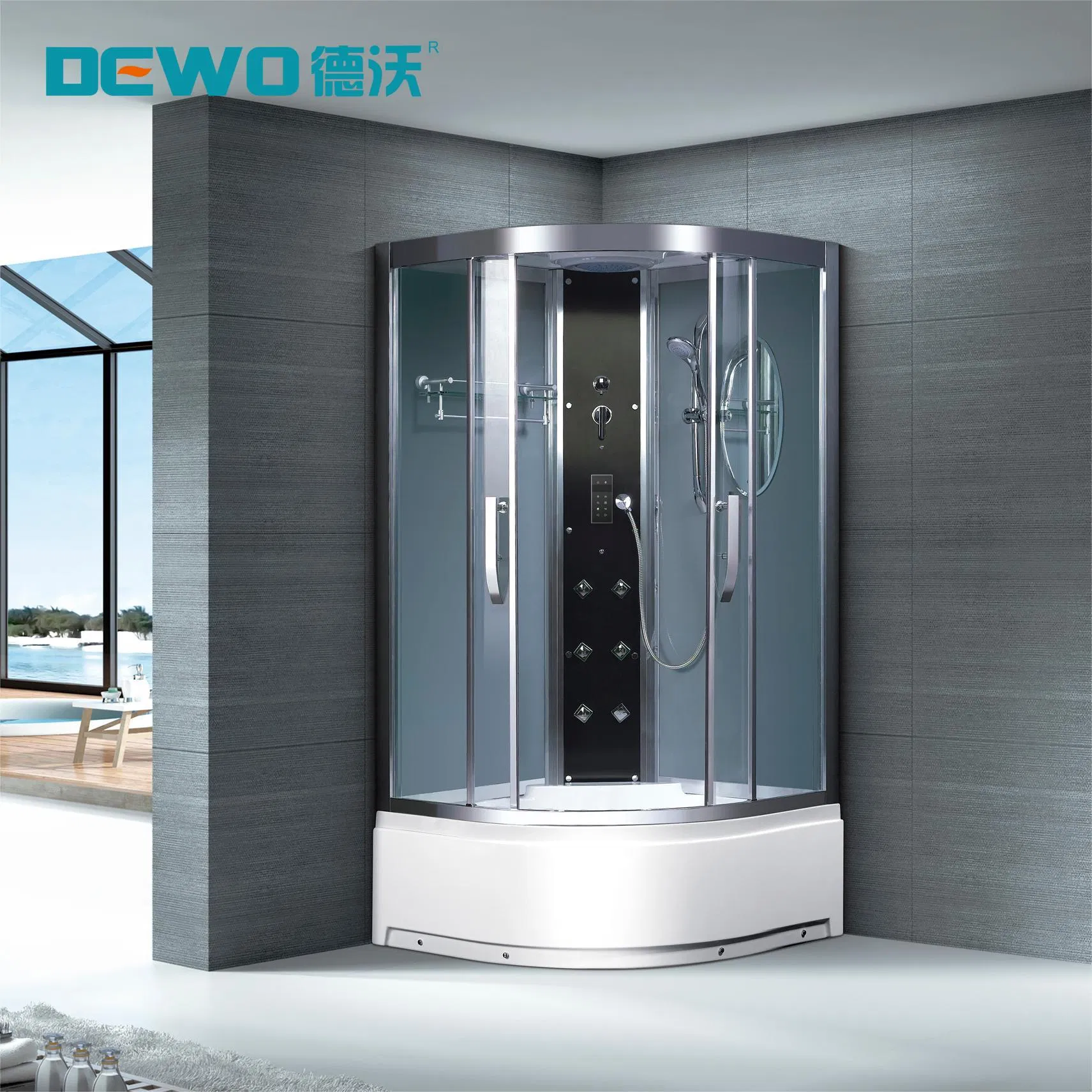 Dewo High-End Luxury Fan-Shaped Steam Shower Room for Villa&Senior Club (QQ7702)
