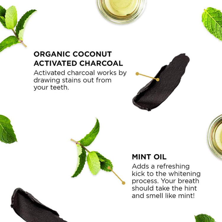 Organic Coconut Oil & Xylitol Whitening Formula Activated Charcoal Toothpaste