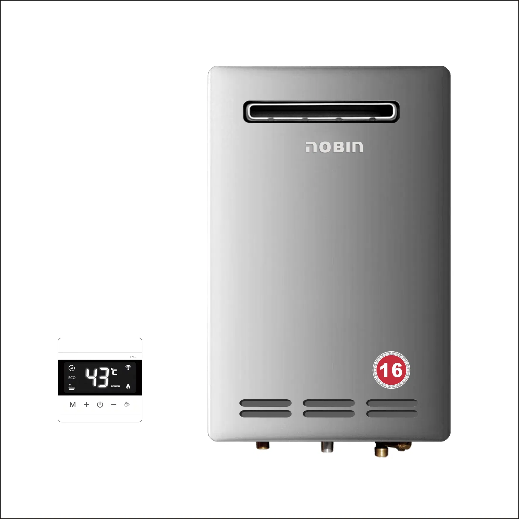 Reliable Gas Water Heater 30kw 16L Hot Water Production