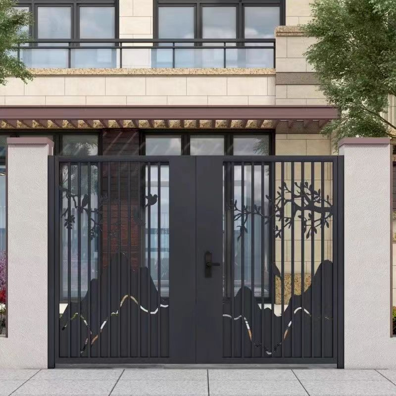 Metal Window Aluminum Alloy Door for Self-Built House, Electrically Operated Double Opening