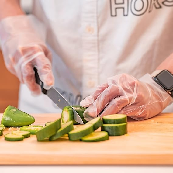 Clear Stretch Hybrid Gloves TPE/Poly Blend Disposable Durable Gloves Food Service Manufacturing