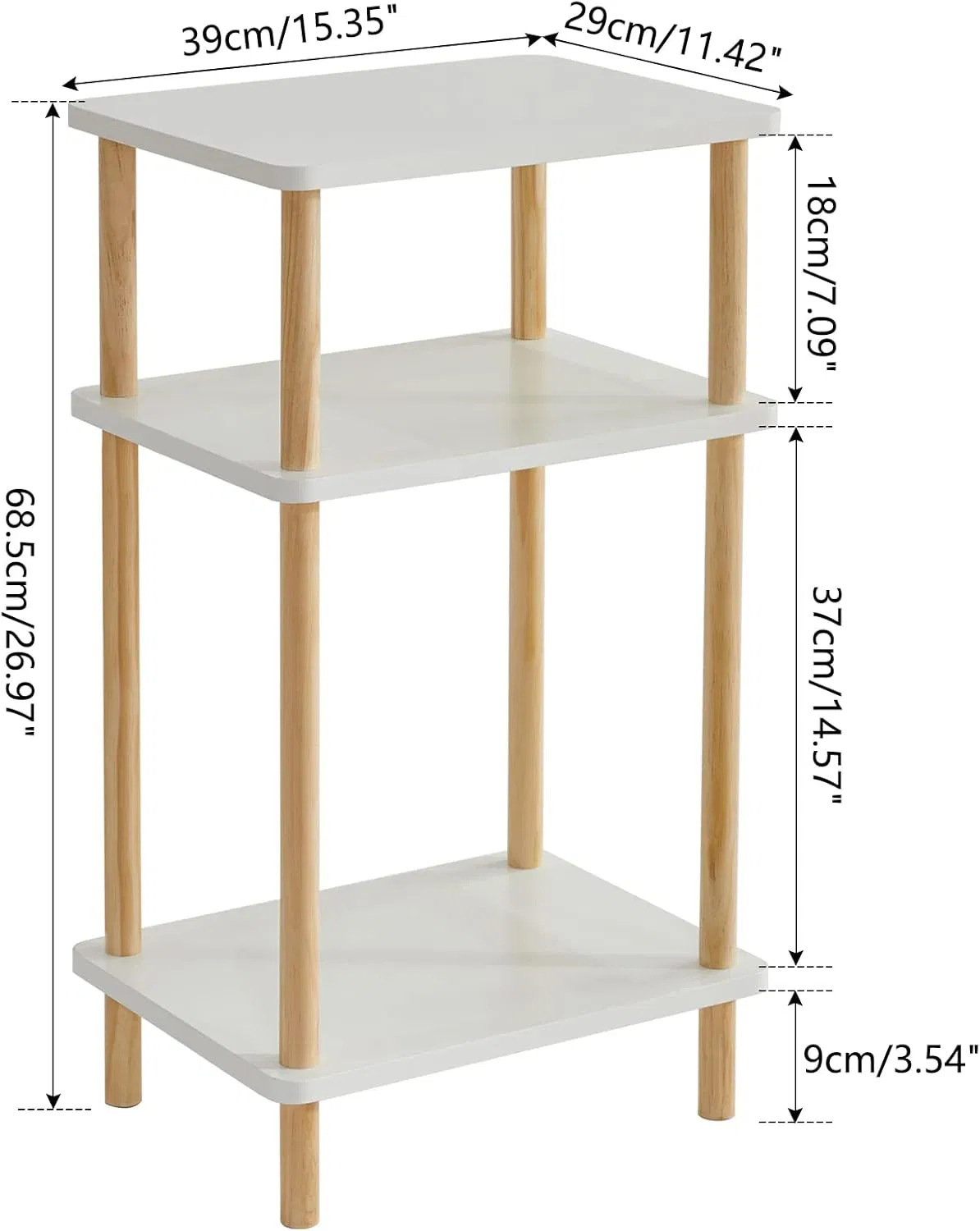 Bamboo Household Modern Simple, Bedroom, Living Room, Three-Story White Desktop, Bamboo Shelving