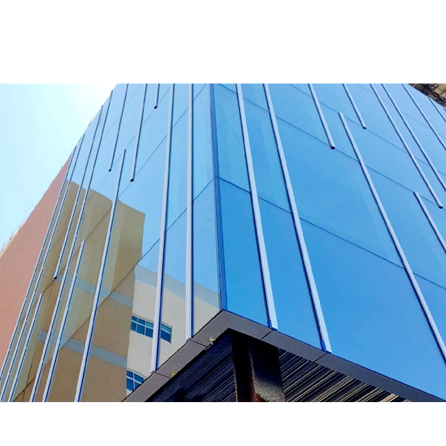 Double Glazing Frame Less Aluminum Building Curtain Glass Wall