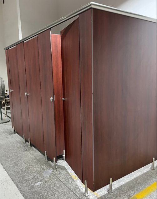Bathroom Cubicle Shower/12mm Wood Grain HPL Toielt Cubicle Partition